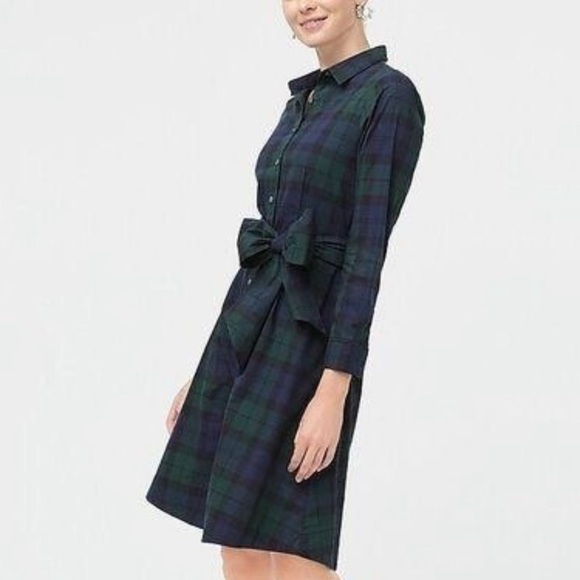 J. Crew Dresses J Crew Black Watch Plaid Shirt Dress Size 4 Poshmark